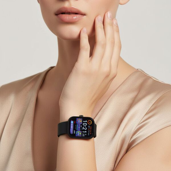 G21 Smartwatch, 2.01 Zoll HD Display, Schwarzes Silikonarmband image number 3