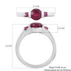 Fissure gefüllt Rubin Ring 925 Silber Platin-Überzug image number 5
