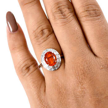 AAA Feueropal, Lab Grown Diamant Ring 950 Platin (Gr&ouml;&szlig;e 18.00) ca. 2,29 ct