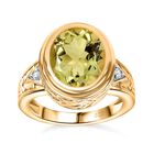 AAA Ouro Verde Quarz und Zirkon Ring, ca. 4,48 ct. image number 3