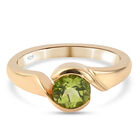 Natürlicher Peridot Bypass-Ring, 925 Silber vergoldet (Größe 16.00) ca. 0,86 ct