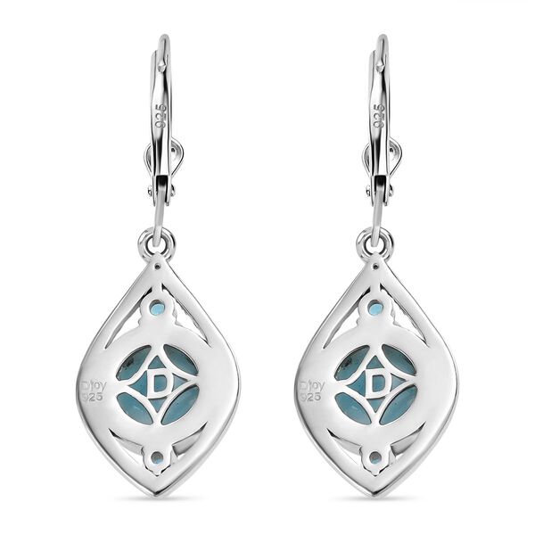 D joy Larimar, Neon Apatit Ohrringe 925 Silber platiniert ca. 5.07 ct image number 5