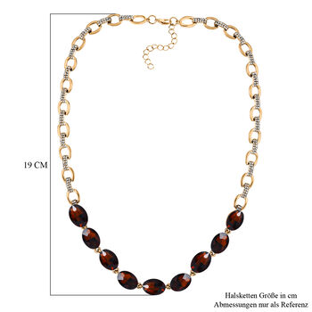 Brauner Kristall, Wei&szlig;er Kristall Halskette ca. 50 cm  Std Gelb