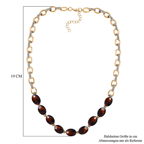 Brauner Kristall, Wei&szlig;er Kristall Halskette ca. 50 cm  Std Gelb image number 4