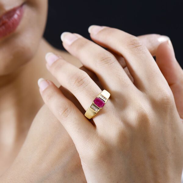 Afrikanischer Rubin und Zirkon Ring - 1,58 ct. image number 2