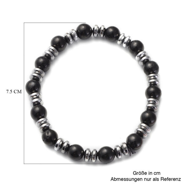 Flexibles H&auml;matit und Schungit-Armband, ca. 18 cm, ca. 92,00 ct image number 3