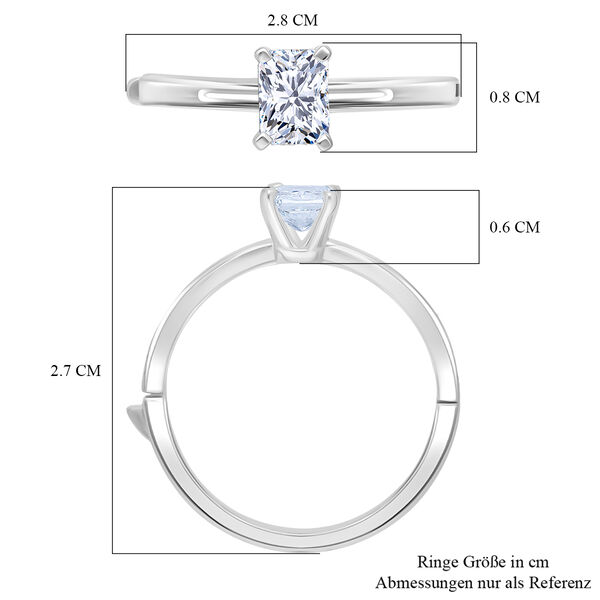 LUXURIANT SGL zertifizierter VS-EF Labor Diamant Ring, 925 Silber rhodiniert - 1 ct. image number 6