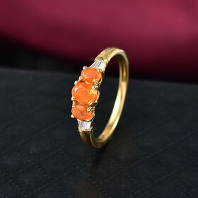 D'Joy AAA Blaze Feueropal und Zirkon Ring - 0,70 ct.