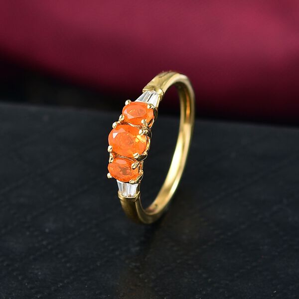 D'Joy AAA Blaze Feueropal und Zirkon Ring - 0,70 ct. image number 2