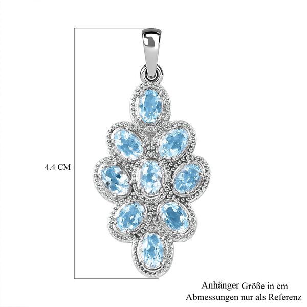 Himmelblauer Topas Anh&auml;nger, Edelstahl ca. 4.51 ct image number 6