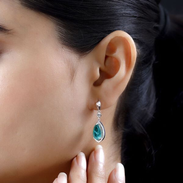 Smaragd-Triplett Quarz Ohrringe, ca. 4,30 ct. image number 3