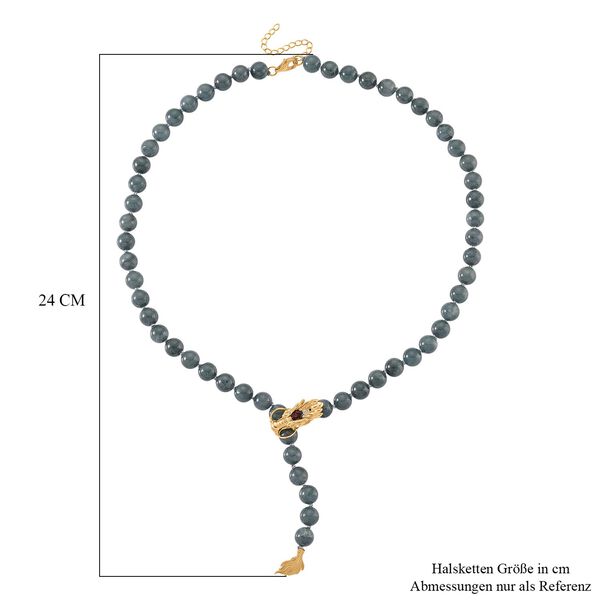 D'Joy Nat&uuml;rlicher Olmek Jadeit, Roter Granat Halskette ca. 50 cm + 5 cm Extender, 925 Silber vergoldet image number 6