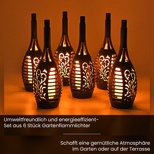 6er Set Gartenflammlichter, schwarz image number 1