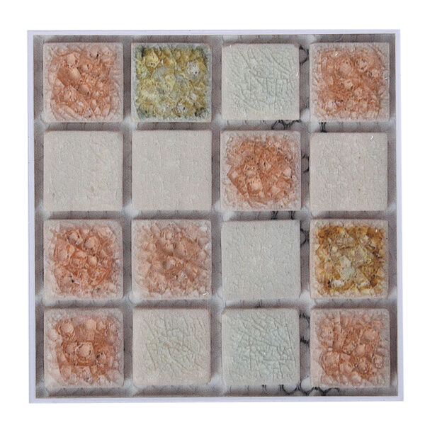 20er-Set - Mosaik-Wandaufkleber, Braun-Natur