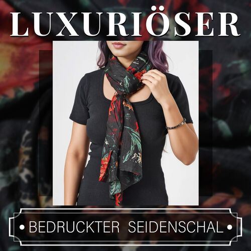2er Set Luxus 100% Seidenschal und Shungit Chakra-Armband image number 1