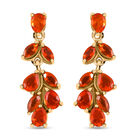 Salamanca Feueropal Ohrringe, 925 Silber vergoldet, ca. 1.21 ct