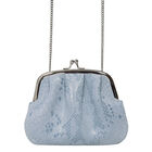 ASSOTS LONDON - Geldbörse aus 100% echtem Leder mit abnehmbarem Schulterriemen, Schlangenmuster, Blau