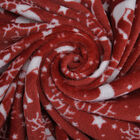 1-lagige Flanell bedruckte Decke, Rentier Muster, Größe 150x200 cm, Rot image number 3