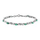 Kagem sambisches Smaragd-Armband, ca. 19 cm, 925 Silber platiniert ca. 1.29 ct