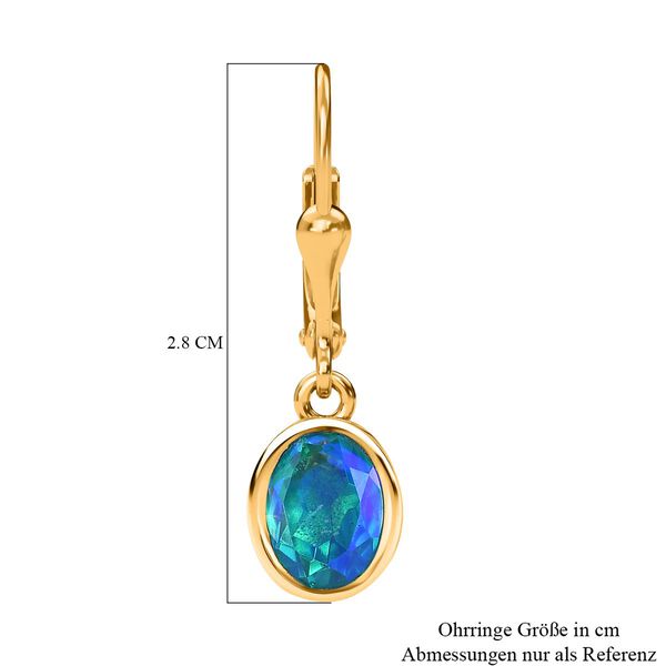 Paraiba Pfau Triplett Quarz Ohrringe - 2,92 ct. image number 4