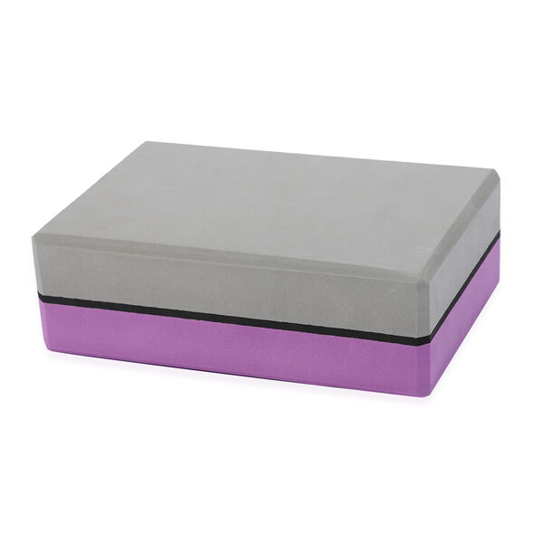Yoga Block aus Eva-Schaum, Lila-Grau image number 7