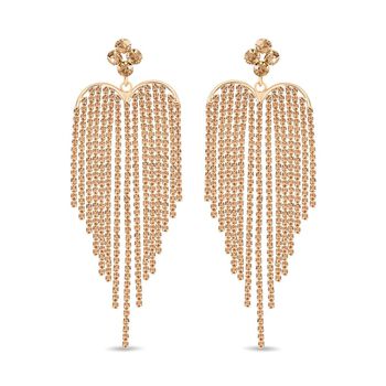 Champagner Kristall Kronleuchter Ohrringe, Goldton