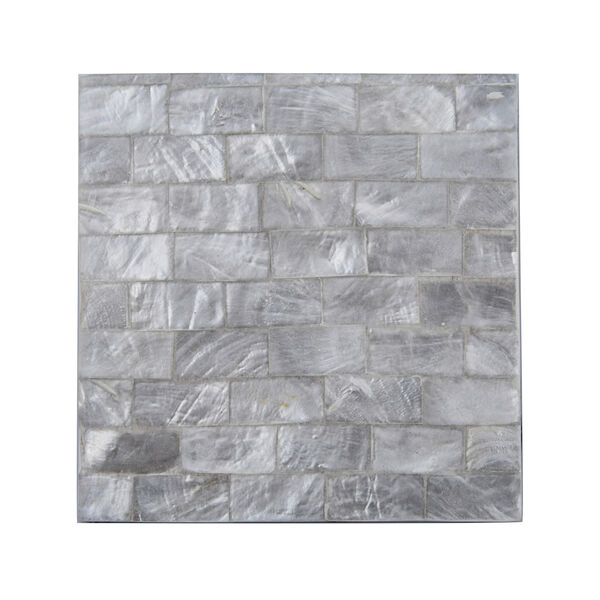 4er-Set Perlmutt Untersetzer mit Halter, Weiß image number 3