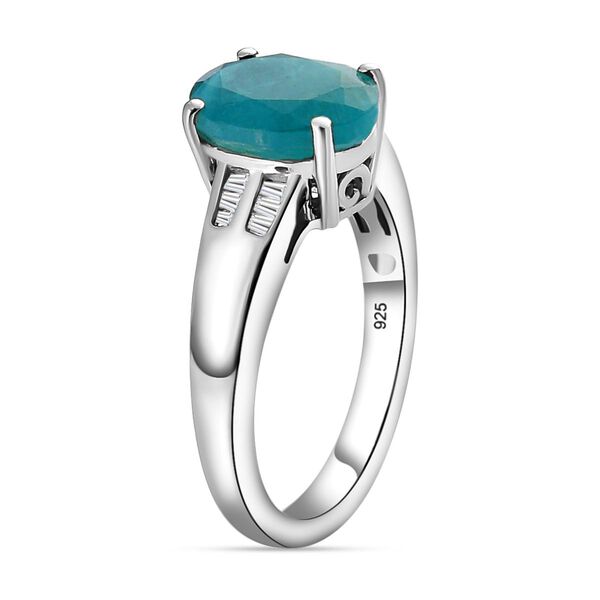 Grandidierit und weißer Diamant-Ring, 925 Silber platiniert  ca. 2,99 ct image number 5