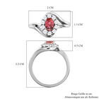 Rosa Turmalin und weißer Zirkon-Ring, 925 Silber platiniert  ca. 0,97 ct image number 6