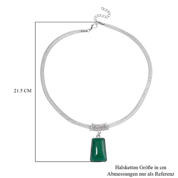 Gr&uuml;ner Aventurin, Wei&szlig;er Kristall Halskette ca. 45 cm Legierung ca. 26,50 ct. image number 5