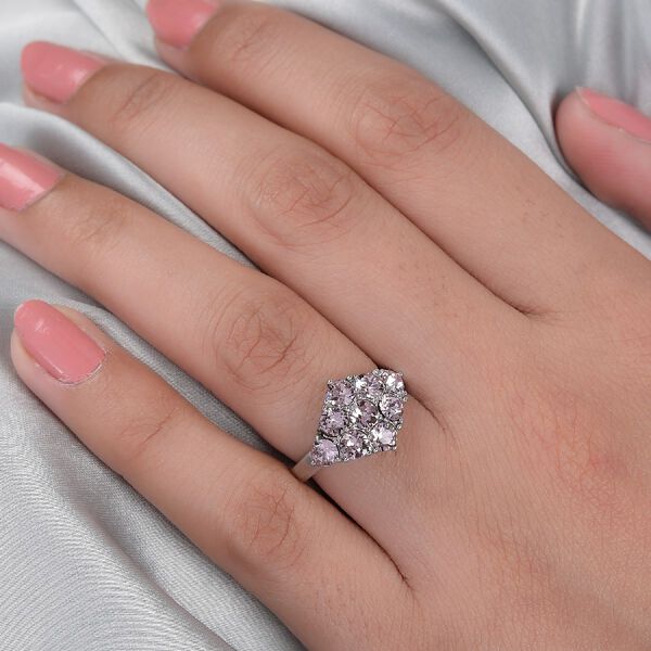 LUSTRO STELLA &Ouml;sterreichischer Amethyst Kristall Ring Edelstahl image number 3