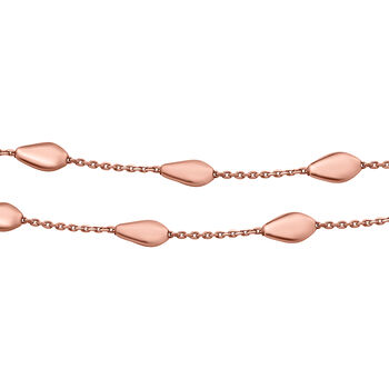 Barrel Bead Kette in ros&eacute;vergoldetem Silber