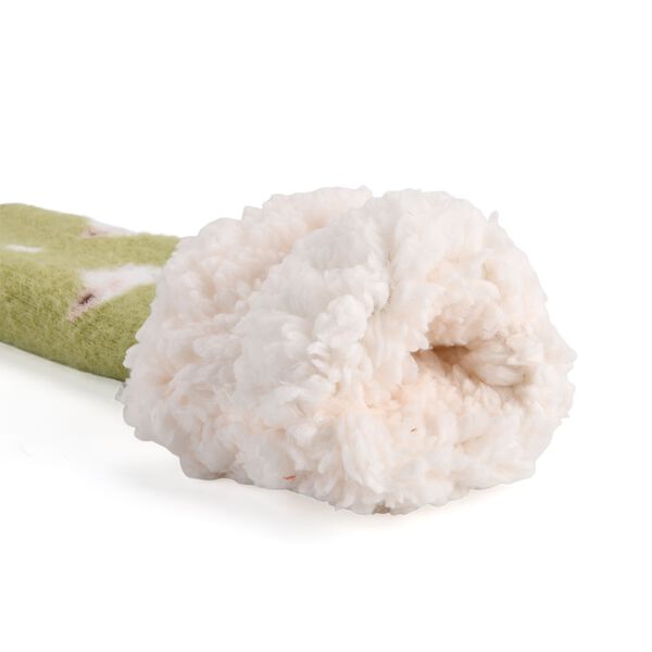 Kuschelige Sherpa Socken, Schafmuster, Gr&uuml;n image number 4