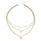 2er-Set Halskette, ca. 42 cm, Edelstahl Goldfarben