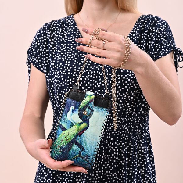 Handy Crossbody-Tasche, Pfau image number 3