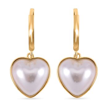 Wei&szlig;e Muschelkernperle Ohrringe 925 Silber vergoldet