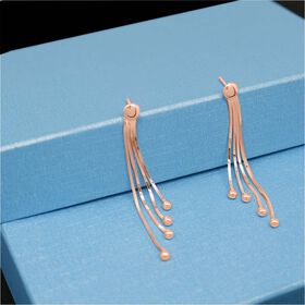 NY kollektion : 4-Band Ohrhänger, 925 Silber rosévergoldet