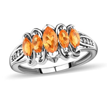 Salamanca Feueropal und Zirkon-Ring - 0,66 ct.