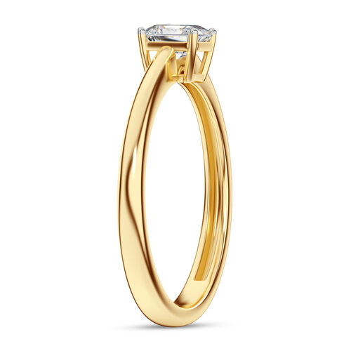 LUXURIANT DIAMOND - Lab Grown Diamant VS-EF SGL zertifiziert Ring, 925 Silber 750 Gelbgold Vermeil (Größe 19.00) ca. 0.50 ct image number 4