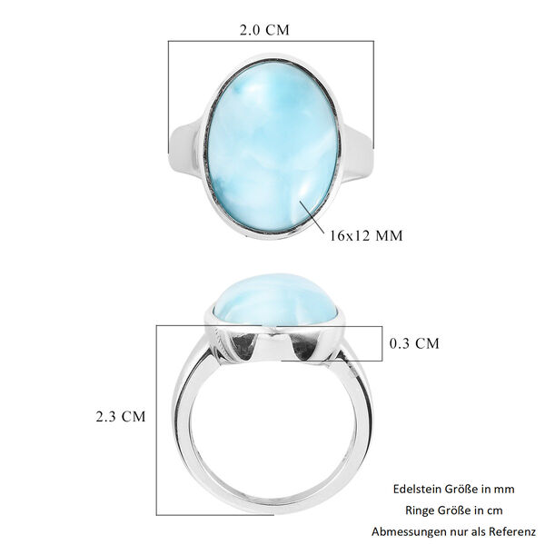 Larimar Solit&auml;r Ring 925 Silber Platin-&Uuml;berzug image number 6