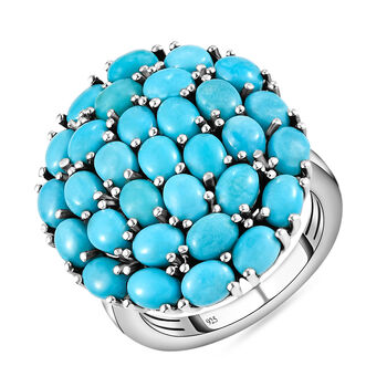 Amerikanischer, nat&uuml;rlicher Sleeping Beauty T&uuml;rkis-Ring, 925 Silber platiniert  ca. 5,02 ct