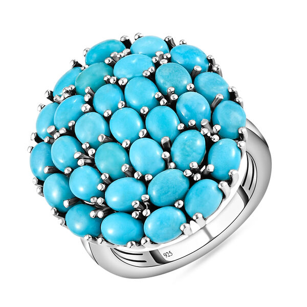 Amerikanischer, natürlicher Sleeping Beauty Türkis-Ring, 925 Silber platiniert  ca. 5,02 ct image number 4