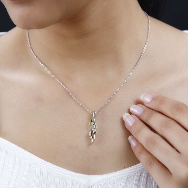 Moissanit Anh&auml;nger mit 50cm Kette - 0,35 ct. image number 3