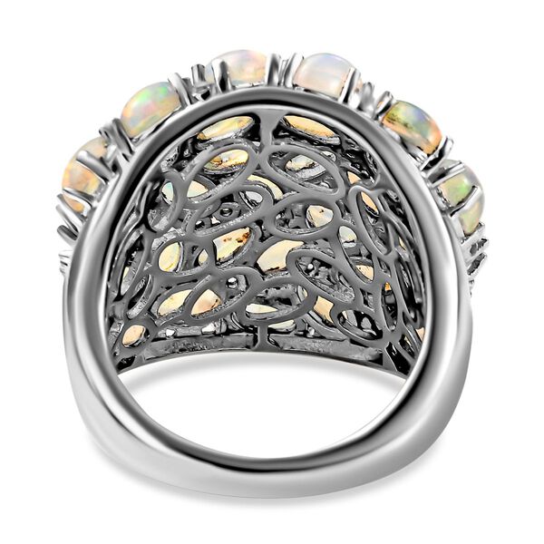 Natürlicher, äthiopischer Welo Opal und weißer Zirkon-Ring - 5,62 ct. image number 6