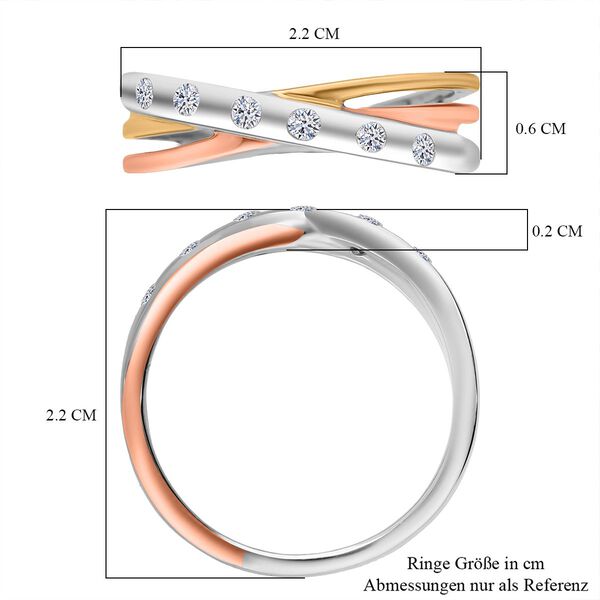 LUXURIANT SI Labor Diamant dreifarbiger Ring - 0,15 ct. image number 5