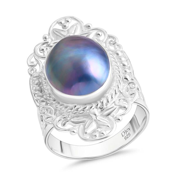 D'Joy Royal Bali - Blauer Mabe Perle Ring image number 3