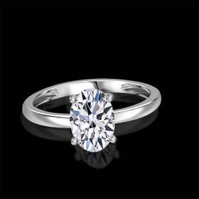 LUXURIANT SGL zertifizierter VS-EF Labor Ovalschliff Diamant Ring in 950 Platin - 2 ct.