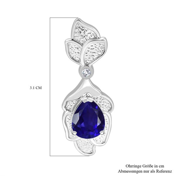 Tansanit-Farbe Quarz und Zirkon Ohrringe - 3,84 ct. image number 7