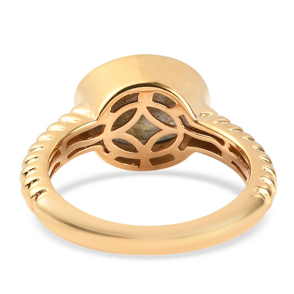 Labradorit Solit&auml;r Ring 925 Silber 585 Vergoldet image number 6