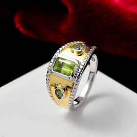 Peridot Ring Messing (Größe 19.00) ca. 1,37 ct